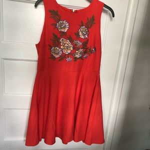 TOBI Orange dress with floral detail